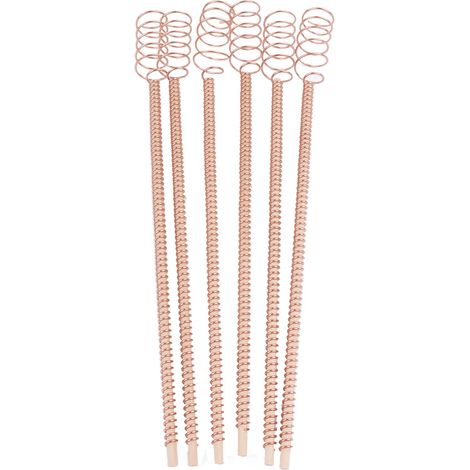 Lot de 6 piquets pour plantes d'électroculture de 30,5 cm en bois naturel enveloppés d'antennes de jardinage en bobine de cuivre pur pour la culture de plantes de jardin et de légumes