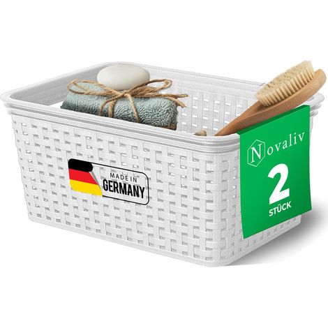 2x Novaliv Aufbewahrungsbox 2x Aufbewahrungskorb Rattan (1/5)