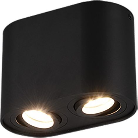 Foco de techo 2 focos GU10 orientables Cookie Black Trio Lighting (1/3)