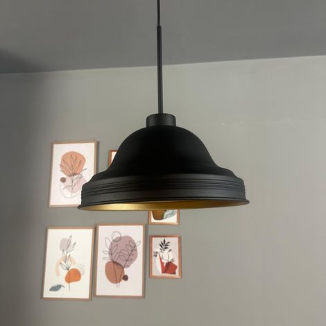bamyum Ulmete Suspension Luminaire Vintage, Lustre Salon de 26 cm en Métal, Lampe E27 pour Chambre, Salle à Manger (1/4)