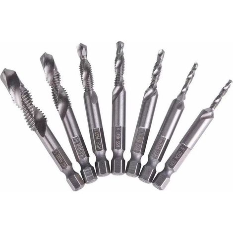 Set of 6 bits HSS to queue hexagonal M3-M10, taraudage - Silver (1/5)