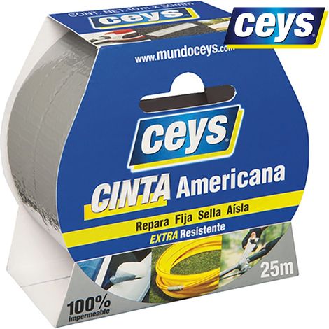 Nastro adesivo CEYS - Rotolo grande argento 25 m x 50 mm 507603