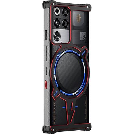 Compatible avec ZTE nubia RedMagic 11 Pro 5G/11 Pro+ 5G, coque magnétique Bumper en alliage d'aluminium sans cadre (noir/rouge) (1/5)