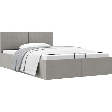 Maison Exclusive - Stauraumbett Hydraulisch Hellgrau Stoff 120×20