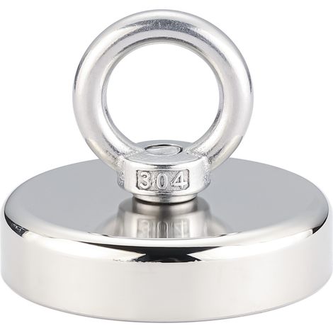Aimant néodyme ultra-puissant 120 kg - Aimant puissant - Idéal pour la pêche à l'aimant - 60 mm avec moule en néodyme (1/2)