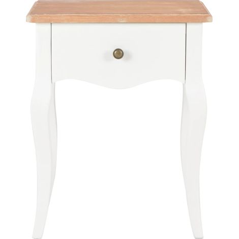Maison Exclusive - Nachttisch Weiß und Braun 40 x 30 x 50 cm Kief