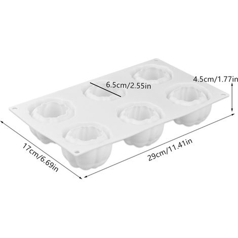Moule à Citrouille en Silicone pour Gâteaux, 6 Cavités - Idéal pour Pâtisserie, Mousse et Décorations Halloween (1/5)