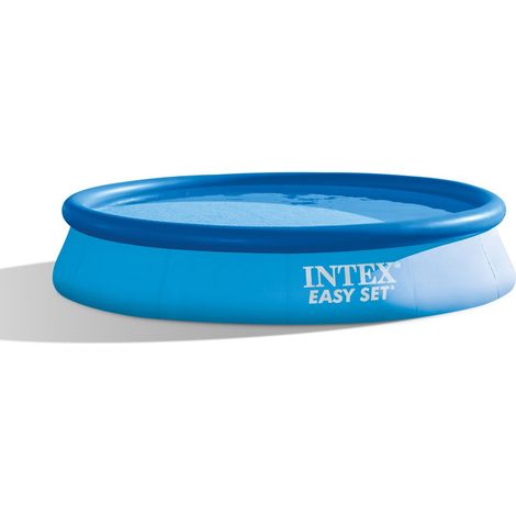 Intex 28142NP – Piscina Fuori Terra Easy Set Rotonda, Pompa Filtro 2006 L/h, 7290 L, PVC, Azzurro, 396x84 cm (1/10)