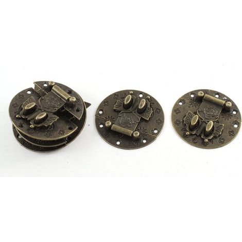5 pièces 58mm x Style Vintage Bronze tonne boîte coffre décoratif Haspe Fallenschloss (1/3)