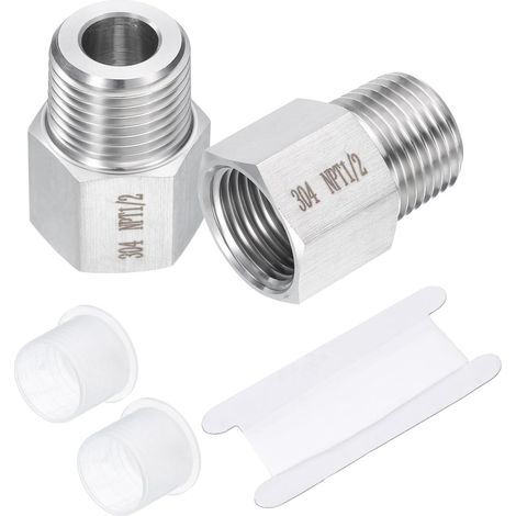 2 Pcs Raccords de Tuyau 1/2" Npt Mâle x 1/2" Npt Femelle (1/4)