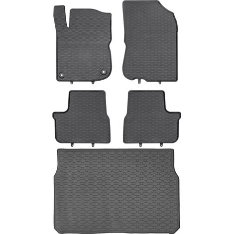 Jeu de tapis de sol en caoutchouc pour Peugeot 208 I Hatchback (mars 2012 - mai 2019) + tapis de coffre. (1/5)