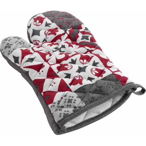 Gant de Cuisine "Credence" 30cm Gris & Rouge (1/5)