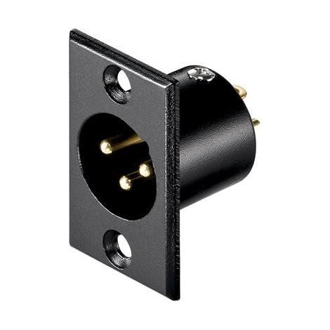 Conector chasis microfono XLR 3 pin macho Negro