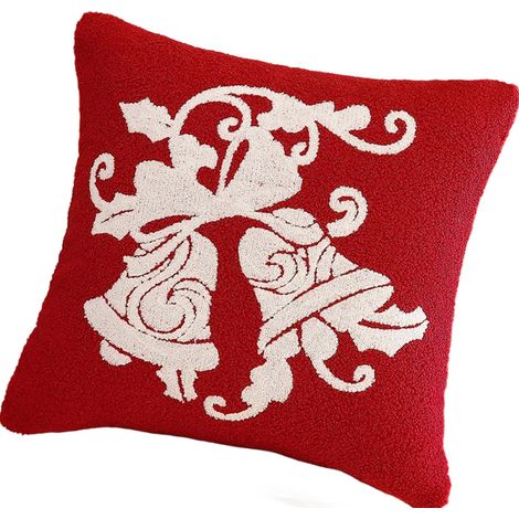 Housse de Coussin Brodée Père Noël 45 x 45 cm, Taie en Tissu Doux avec Fermeture Invisible pour Déco de Noël (1/5)