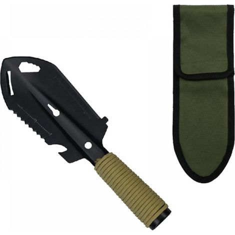 Pelle De Camping - Pelle Multifonctionnelle 7 En 1 En Acier Spécial - Pour Randonnée Survie Jardinage - 26,3 X 7,2 Cm - 1 Pièce (1/5)