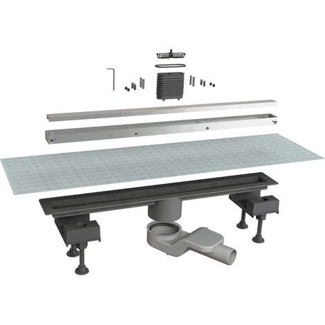 Canalina doccia sifonata con griglia per scarico a pavimento modello canalissima Dim. mm(lxpxh):650 corpo/600 griglia x122x120/75 Bonomini s.r.l.