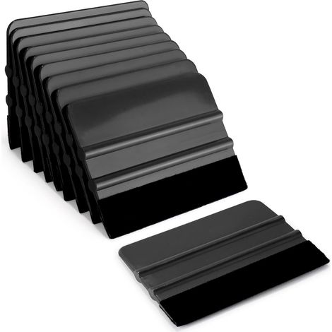 CCYKXAA Lot de 10 raclettes avec bord en feutre pour voiture, film de meubles, film de fenêtre, film teinté, film adhésif, kit d'outils de pose de film 4 pouces (noir) (1/4)