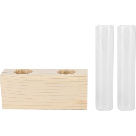 Tube à essai plante Vase Simple Tube verre Vase décoration cadre en bois hydroponique plante conteneur maison bureau décoration Double Tube.