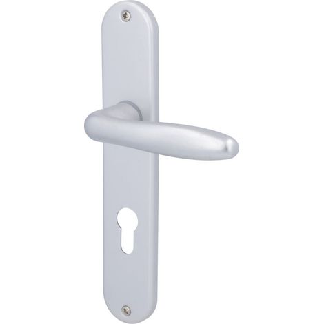 Alpertec PZ-Langschildgarnitur Ray II Aluminium silber abgerundet Beschläge