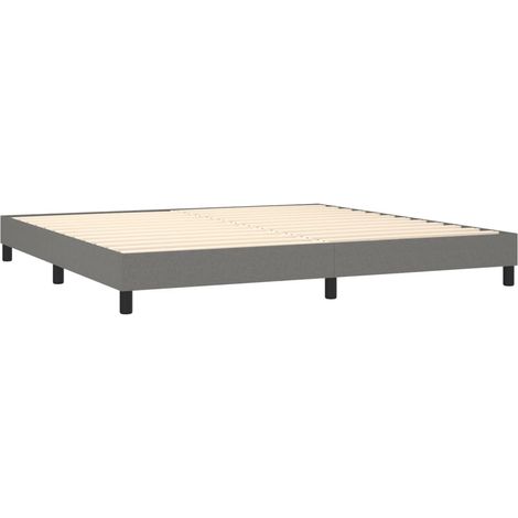 Somier de láminas sobre patas estructura de cama 200x200 cm tela gris oscuro TDL0207114