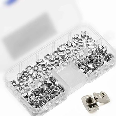 150 Pièces Série 20 Écrous T Kit M3/ M4/ M5 T Écrou à Rainure Kit Écrou de Fixation de Tête de Marteau pour Profil en Aluminium,