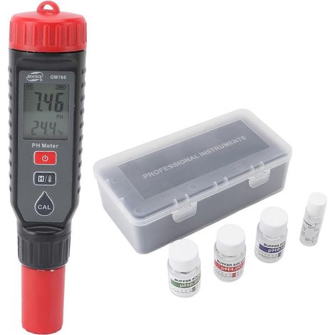 Tragbares pH-Meter mit Hintergrundbeleuchtung und LCD-Display zur Bestimmung der Wasserqualität, des Säure- und Alkalitätsgehalts von Lösungen in Aquarien. (1/4)