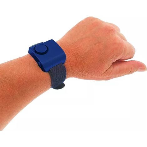 Alarme personnelle de défense 130 dB pour footing - Bleue avec bracelet bleu (1/2)