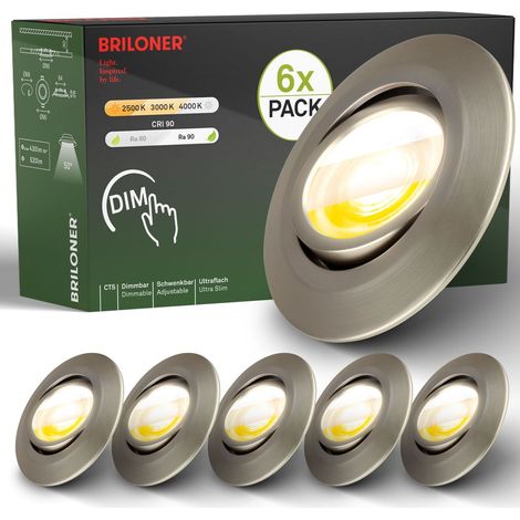 6er Set LED Einbaustrahler LED Einbauleuchten Spots schwenkbar dimmbar Ra90 (1/5)