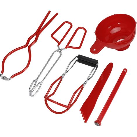 6-Piece Canning Kit with Silicone Jar Lifter and Stainless Steel Funnel for Food Preservation, Magnetic Lid Lifter Included (1/5)