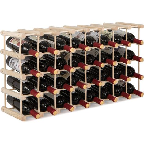 COSTWAY Weinregal 36 Flaschen Holz, Flaschenstaender Weinstaender , Flaschenregal Weinflaschenhalter Weinhalter für Küche, Speisekammer, Bar & Weinkeller (1/5)