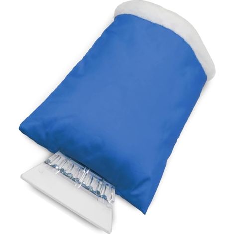 Raschietto per parabrezza auto con guanto isolante per protezione dal freddo - Pratico strumento per la rimozione della neve invernale - Blu