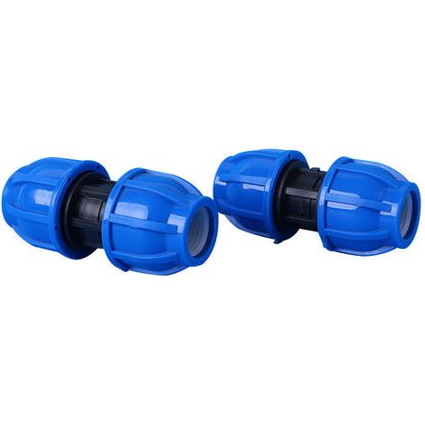 AGE Raccord PE droit 32mm –Connecteur tuyau d'eau en plastique –Résistant à la corrosion –Réduit la perte de charge –Lot de 2 pièces (1/5)