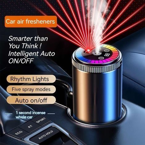 Aromatherapie-Diffusor fürs Auto mit Duftfunktion, tragbarer USB-Aromatherapie-Diffusor mit dynamischer Beleuchtung, geeignet für Autos, Büros, Wohnungen und Schlafzimmer. (1/3)