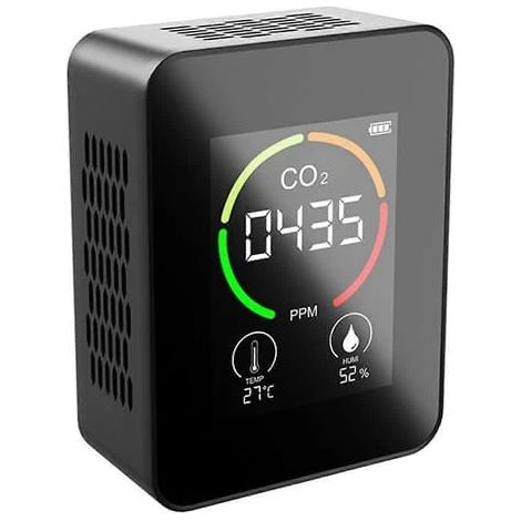 Capteur de CO2, thermomètre et hygromètre ER portable 3 en 1 noir (1/4)