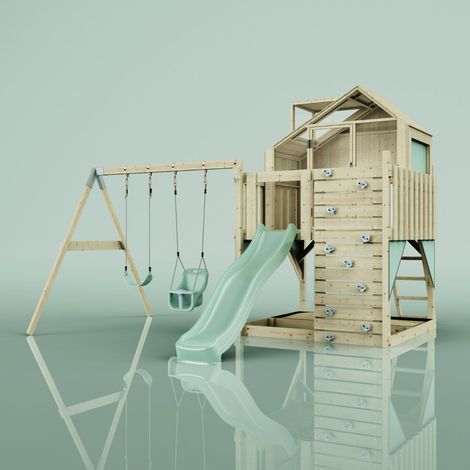 Aire de jeux PolarPlay Lasse Vert 414 x 399 cm Balançoire bébé