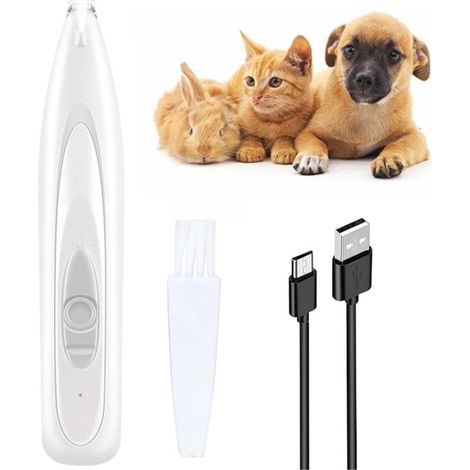 Tosatrice per cani - Tosatrice - Tagliazampe per cani - Tosatrice per animali domestici (cani e gatti) - Senza fili - Con LED e USB - Rimozione del pelo da zampe, occhi, orecchie e muso - Rasoio per z (1/5)