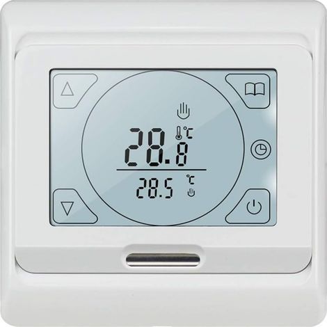 Thermostat Chauffage au Sol Electrique Programmable 16A avec Sonde, Numérique Thermostat d'ambiance Plancher Chauffant Régulateur Éc (1/5)