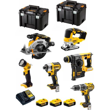 Dewalt – Pack de 5 outils électroportatifs 18V – Perceuse à percussion Brushless – Visseuse à chocs 205Nm – Coffret TSTAK VI inclus (1/5)