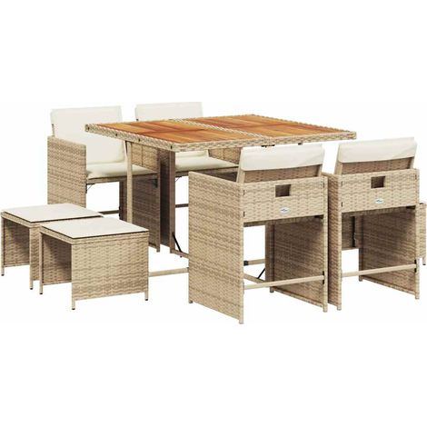 Garden Dining Set Beige, Brown, Cream vidaXL (1/5)