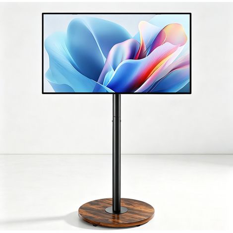UNHO - Support TV mobile sur pied pour écrans 40-75 pouces - Hauteur réglable 126-140 cm - Charge max 50kg - Compatibilité VESA 200200-600400mm - Noir