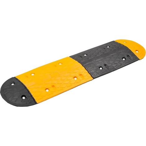 Ralentisseur Jaune et noir 129x32,5x4 cm Caoutchouc vidaXL