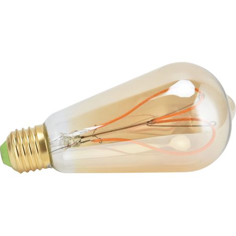LED-Glühbirne „Red Heart“, Vintage-Glühfaden, Retro-Glühbirne, 4 W, E27, Goldfassung, warmweißes Licht, 110 V (1/5)