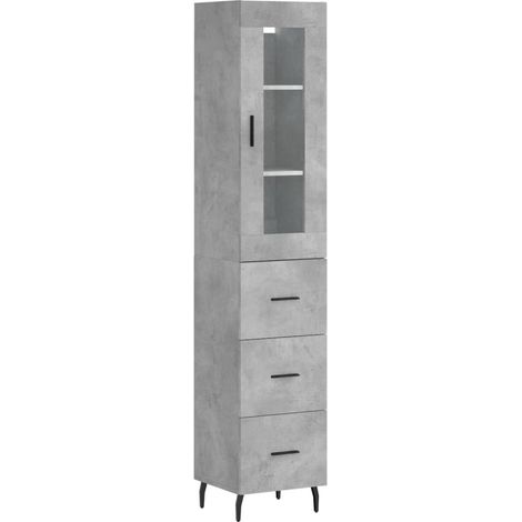 Credenza cassettiera mobile contenitore organizer cucina soggiorno salotto alto 345 x 34 x 180 cm legno ingegnerizzato grigio 020034316