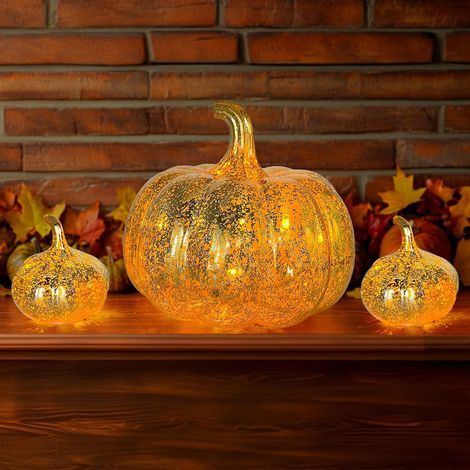 3 Pièces Citrouille Lumineuse Halloween Avec LED, Decoration Automne Interieur, Decoration Halloween Citrouille Exterieur Interieur, Lanterne Citrouille Helloween Pour La Deco De Table (1/5)