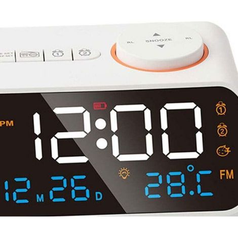 Réveil Radio - FM Rechargeable - Affichage LED - Minuterie Musicale - Pour Maison - 1 Pièce (1/4)