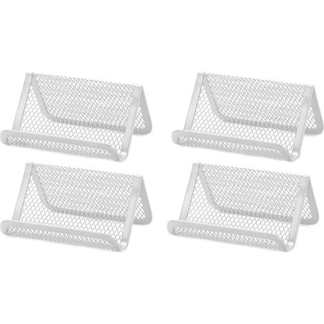 Support Pour Cartes De Visite - En Maille Métallique - Bureau Clinique Magasin - 10,5 x 8 x 5,6 cm - Lot De 4 (1/5)