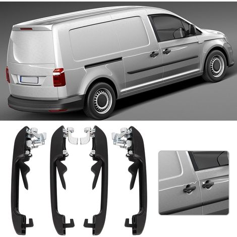 Poignées de Porte Extérieures Avant Arrière Gauche Droite avec Clés pour Golf 1 et 2, Compatible VW, Noir, Fixation Simple (1/5)