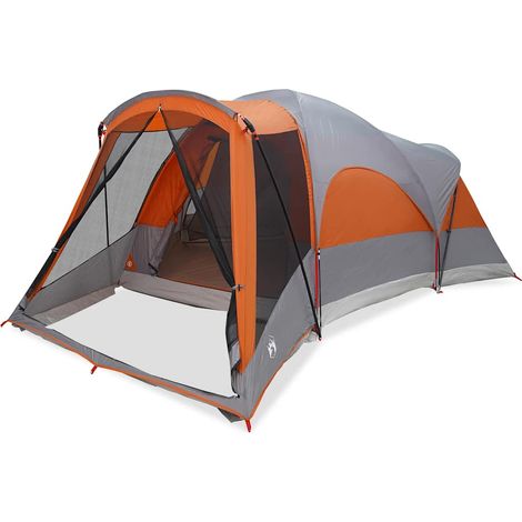 vidaXL Tienda de campaña familiar túnel 8 personas impermeable naranja (1/2)