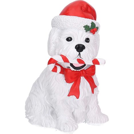 Cane Resina Candy Cane Rosso cm10,8x8,8h15 Peraga Christmas