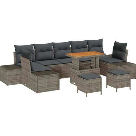 Maison Exclusive - Gartensofa-set mit Kissen mit Speicher 10 pcs